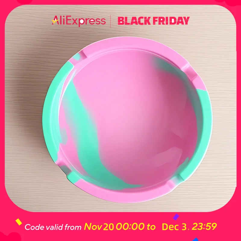 منفضة سجائر من السيليكون - سميكة، محمولة، غير قابلة للكسر، منزل/خارج، رخام/مموه/توهج في الظلام #2