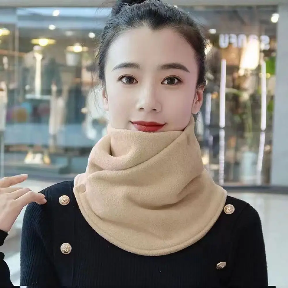 

Fashion Solid Color Fleece Neck Scarf Multifunctional Thickened Plush Neck Protector Neck Collar Windproof Plush Neck Cover Male