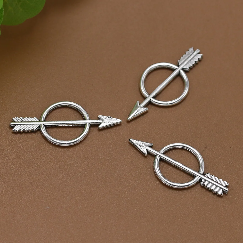 10 PCS Durable Pendants Silver Jewelry Making Bow and Arrow Charm Vintage