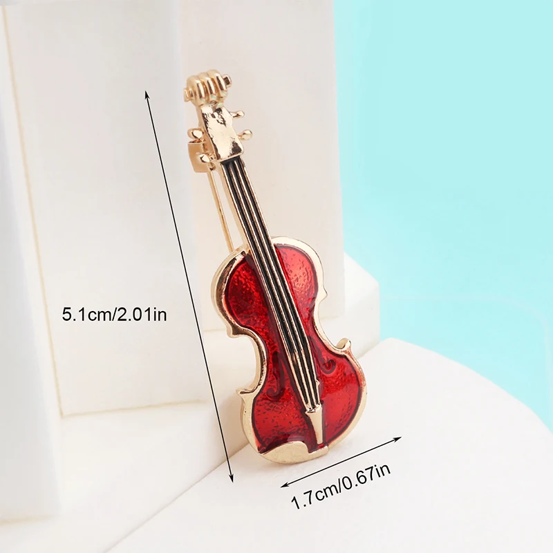 1Pc Fashion Violin Pins Punk Brooches Crystal Rhinestone Musical Instruments Brooch Pin Jewelry Accessories