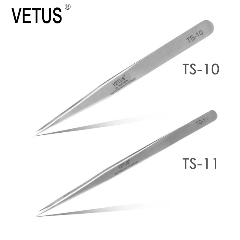 Vetus-帯電防止ステンレス鋼シミュレーションピンセット,つけまつげエクステ,電子電話ロジックボードメンテナンスピンセット