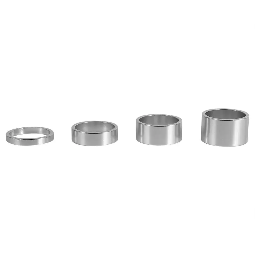 

4Pcs Aluminum Bike Headset Spacer Riser Pad Set - 5mm/10mm/15mm/20mm for 28 .6mm Front Stem Fork