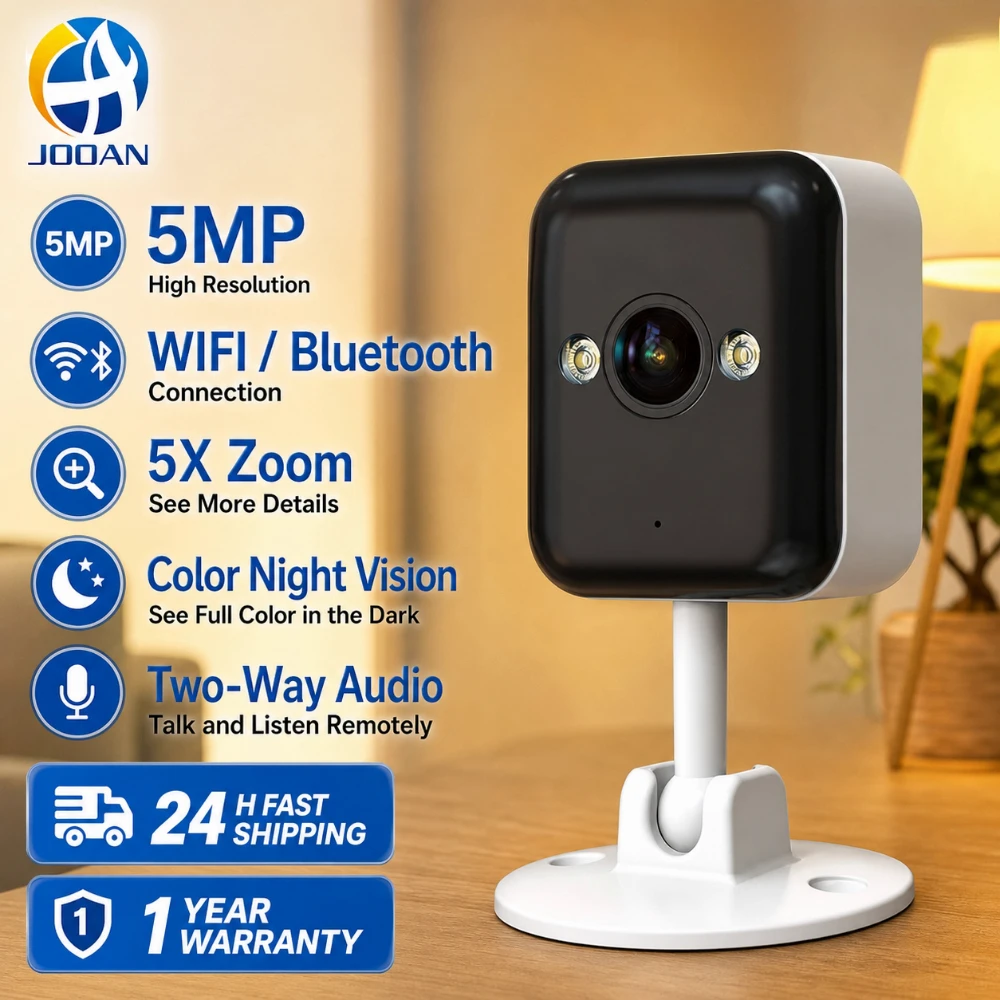 Jooan 5MP WiFi IP Camera Indoor Baby Monitor Motion Human Detection 2 Way Audio Night Vision APP Control CCTV Pets Cameras