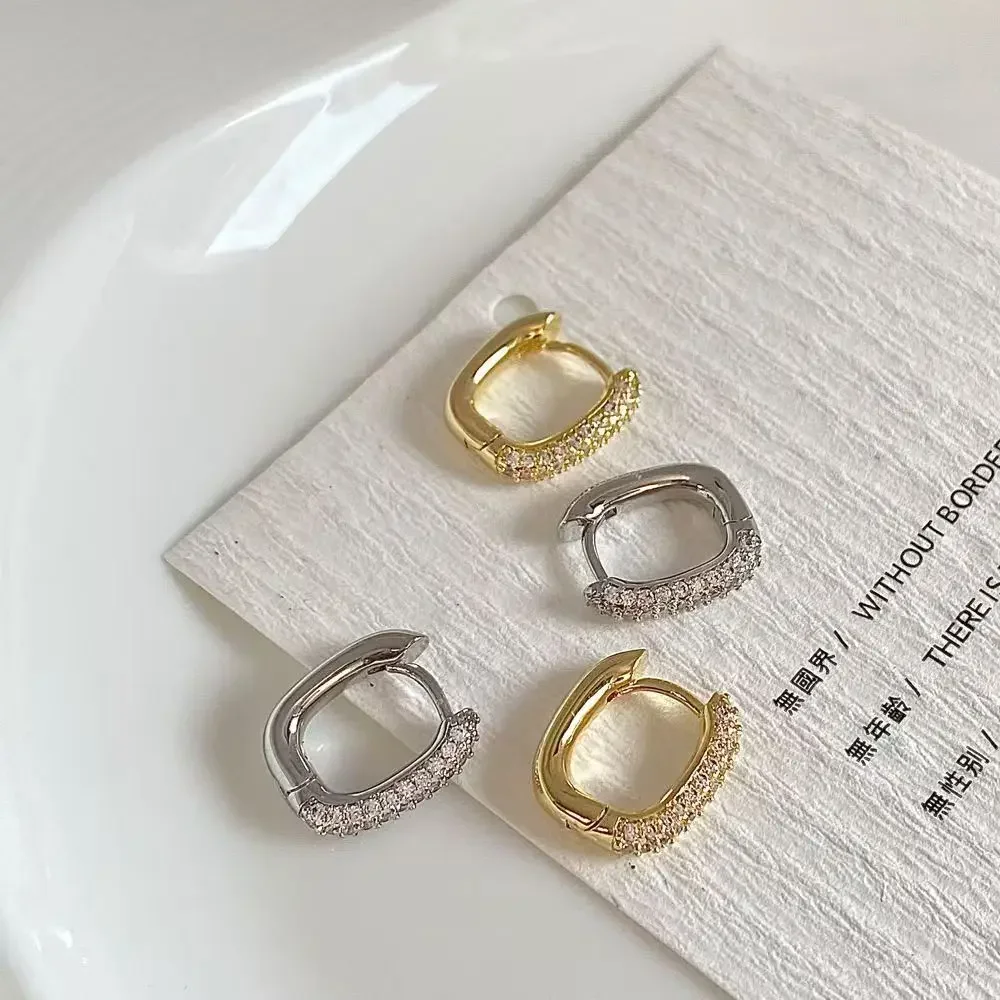 XINYI Square Circle Hoop Earrings For Women Luxury Stainless Steel Earrings rending Wedding Jewelry aretes mujer