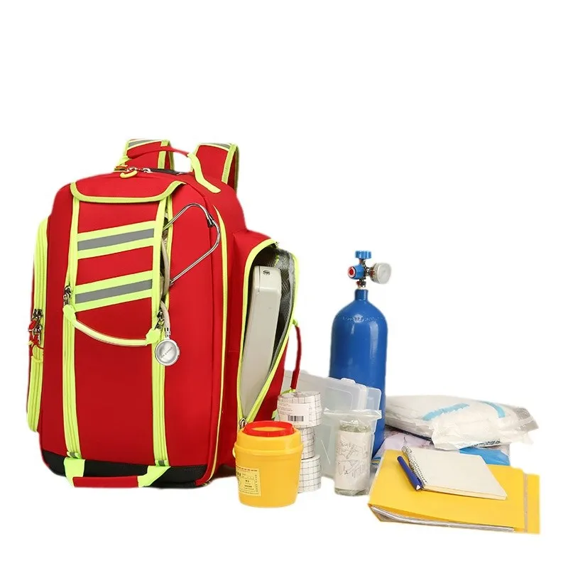 2L Oxygen Cylinders Backpack Waterproof Emergency First Aid Kit Backpack Outdoor Large Capacity Disaster Relief Equipment Bag