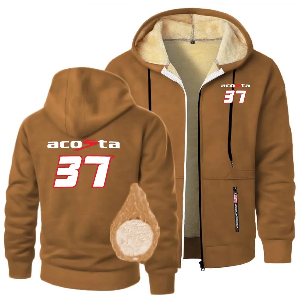 بيدرو أكوستا 37 دراجة نارية متسابق سباق بلوزات الشتاء رشاقته امبسوول سترة رجالي سستة هوديس معطف الوزن الثقيل أبلى #6