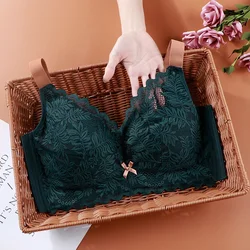 Women's Wire-Free Lace Bra Push Up Bra Full Coverage Cups Anti-Sagging and Shaping Plus Size Breathable Sleep Bra