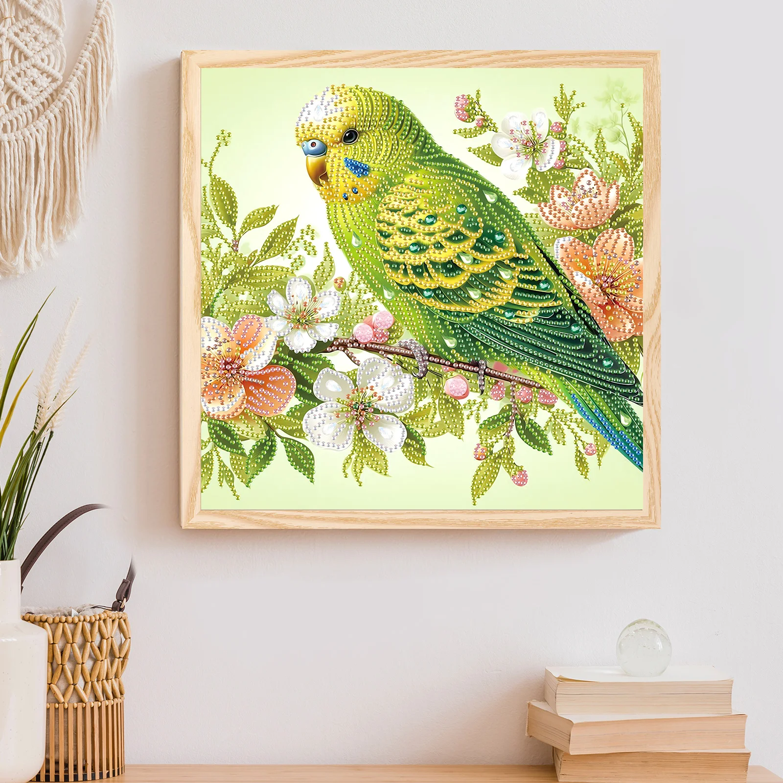 Special Shape Diamond Art Kits for Beginner and Adults,DIY Green parrot Diamond Art Painting Kits for Home Wall Decoration Gifts view 5