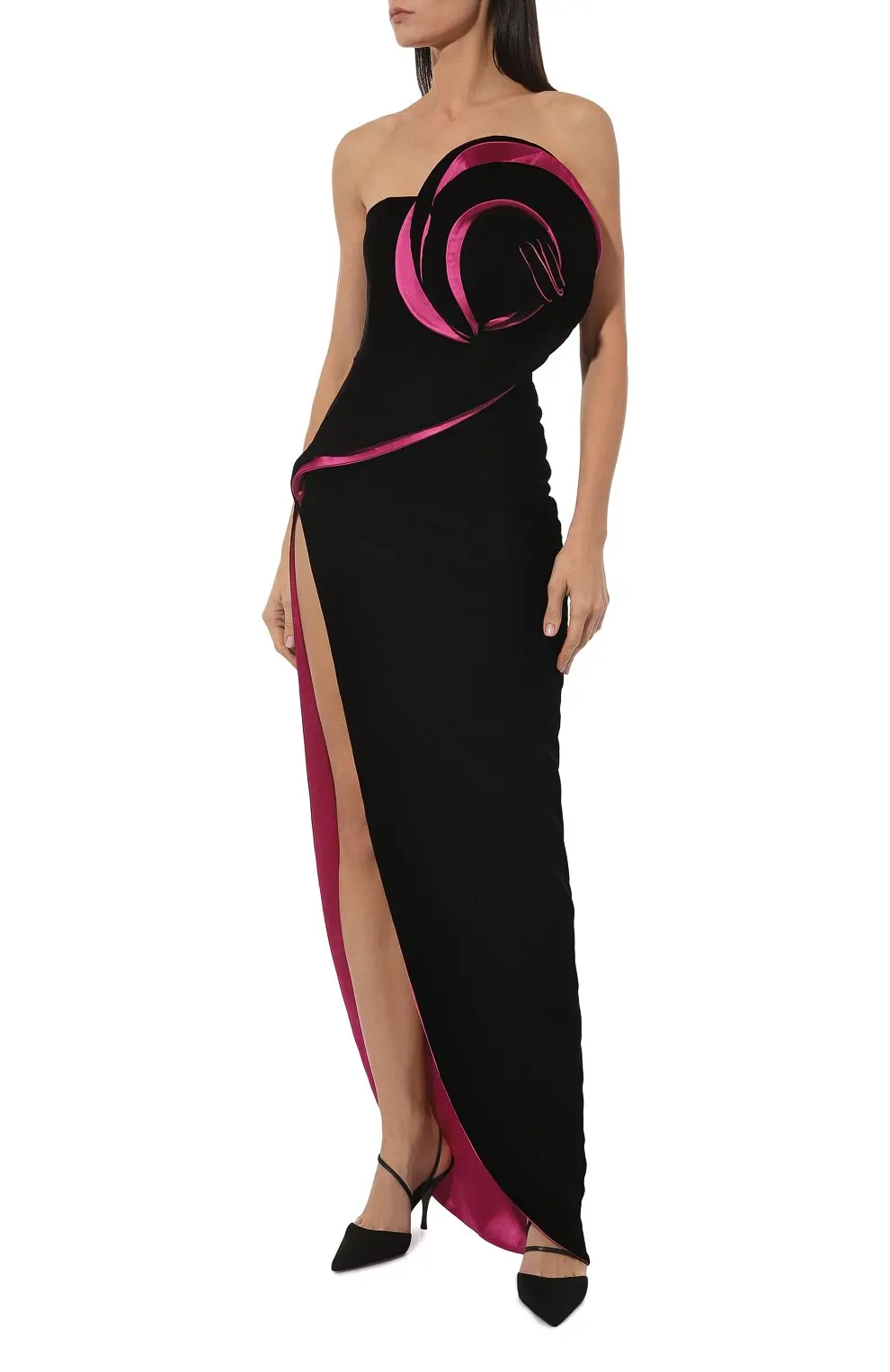 Women's Maxi Bodycon Dress, Black,Rose,Red,Block,Strapless Dresses,Sexy, Backless, High Slit, Party Dresses, Drop Shipping, 2024