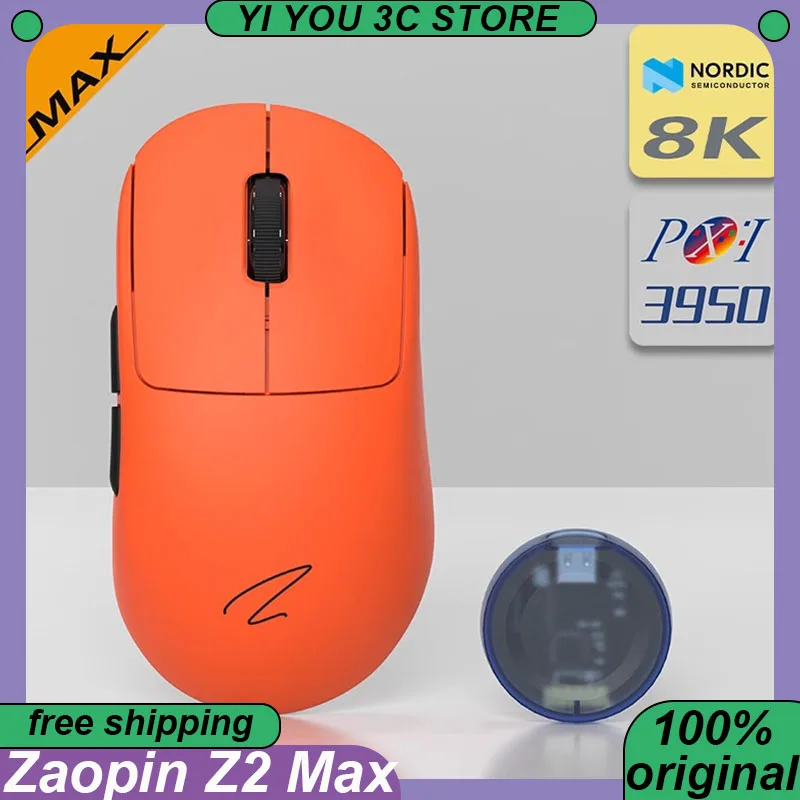 Zaopin Z2 Max Gaming Mouse Wireless Tri-mode PAW3950 8K Return Rate Ergonomics Lightweight Custom PC Esports Laptop Mice