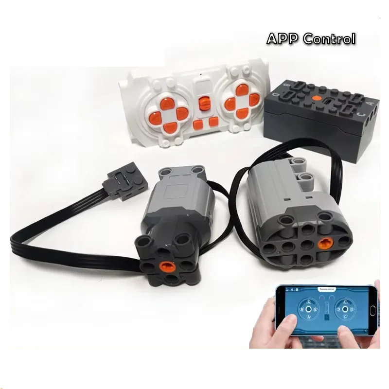 APP Programmable Building Blocks Kit with Servo Motor & 8-Speed Remote Control, Compatible Legoeds PF MOC System