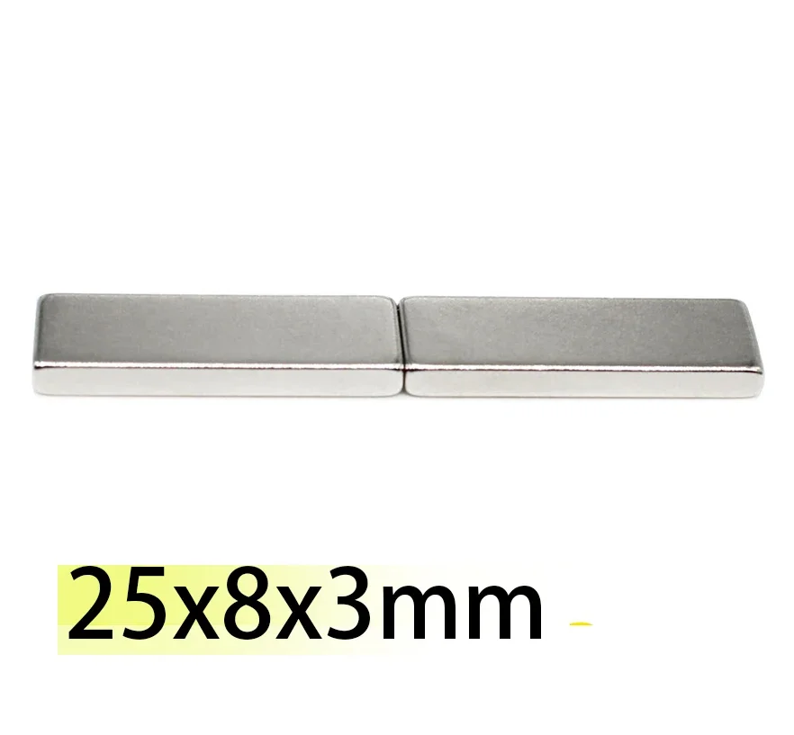 25x8x3 N52 N35 Neodymium Bar Block Strong Magnets Search Magnetic Bar Ndfeb 25*8*3 Fridge Motor Engine Customised Generator