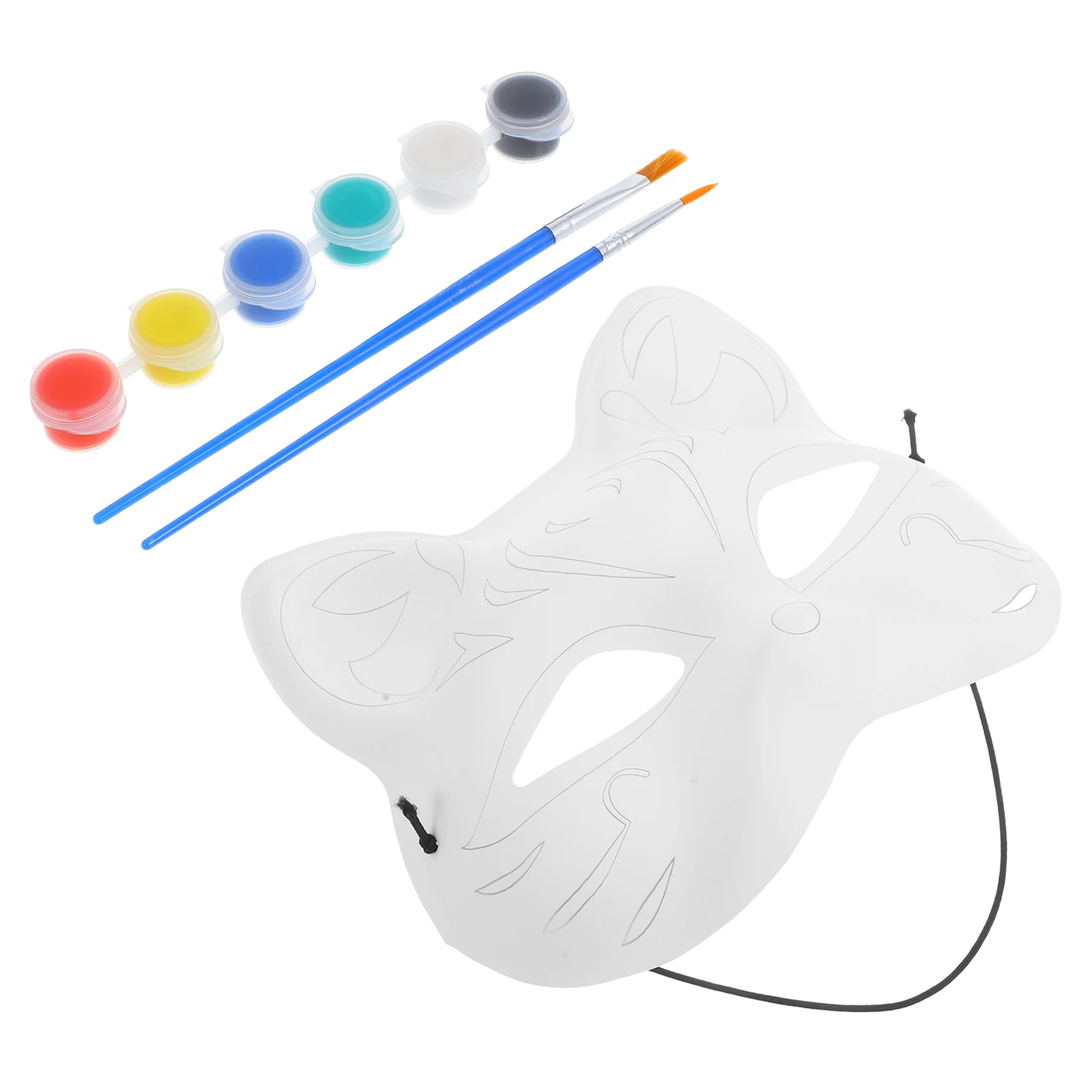 1 ensemble chat blanc pour peinture à la main artisanat blanc Cosplay Halloween visage d'animal mascarade Style japonais non peint bricolage masque d'art main