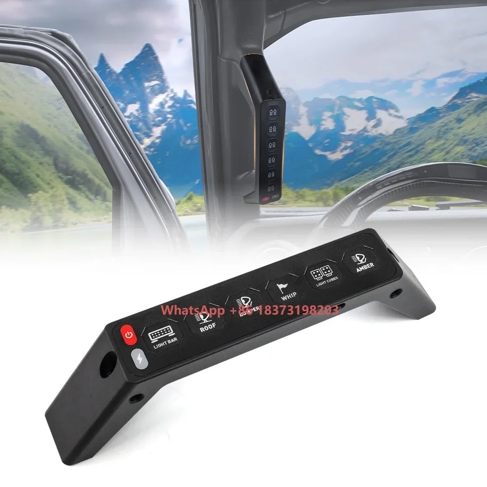 

720W Circuit Relay System Aux Control Panel With 6 Keys 24V Led Pod Lights Lightbar 6 Gang Switch Panel 12V for Wranger JL