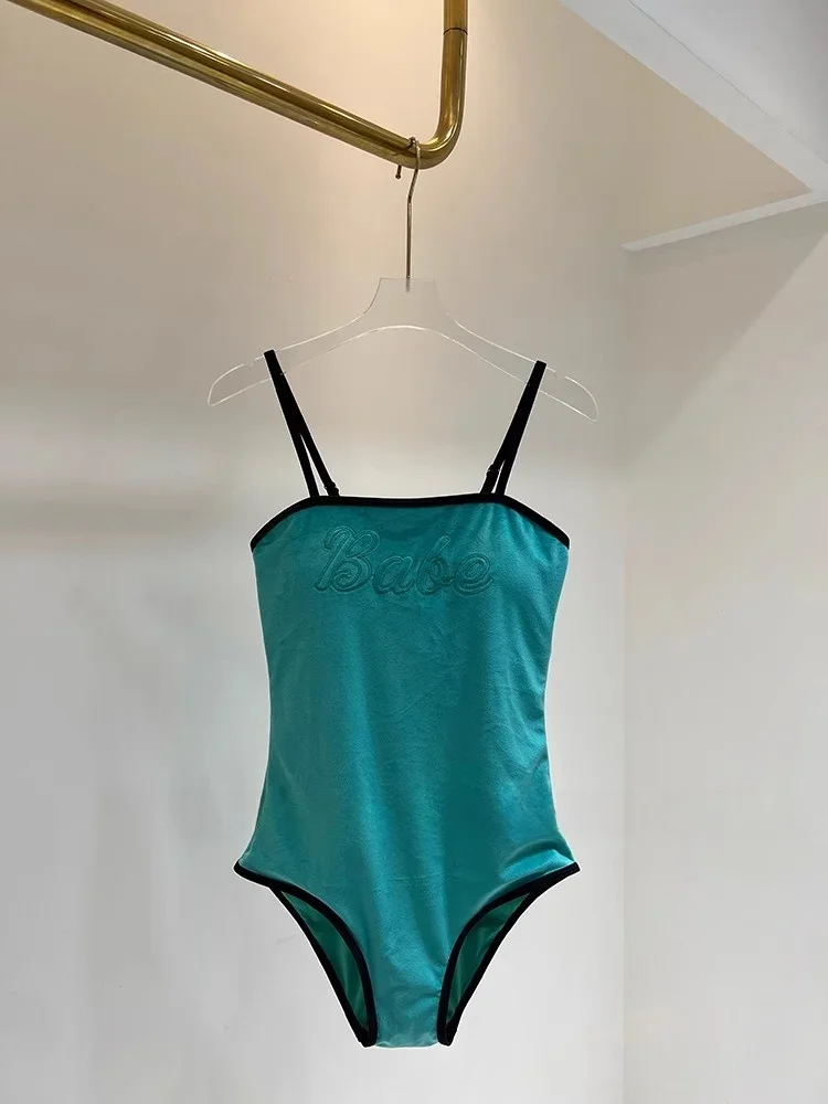 

Li Beau Private Drunken Love Holiday Sle Sexy Velvet Versatile Sweet Strapl One-Piece Swimsuit Women's Sports Yoga Fit...