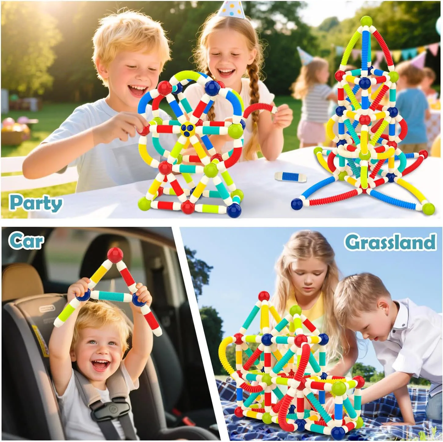 Magnetic Sticks Building Blocks Toy Flexible Tube Magnet Construction Set STEM Montessori Learning Educational Christmas Gift