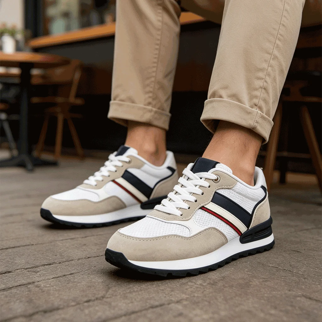 Desai Herren 2026 Herbst Retro Jogging-Schuhe aus Wildleder und Mesh, leicht, atmungsaktiv, mit Schnürung, lässige Sneakers für den täglichen Pendelverkehr. – Detail 8