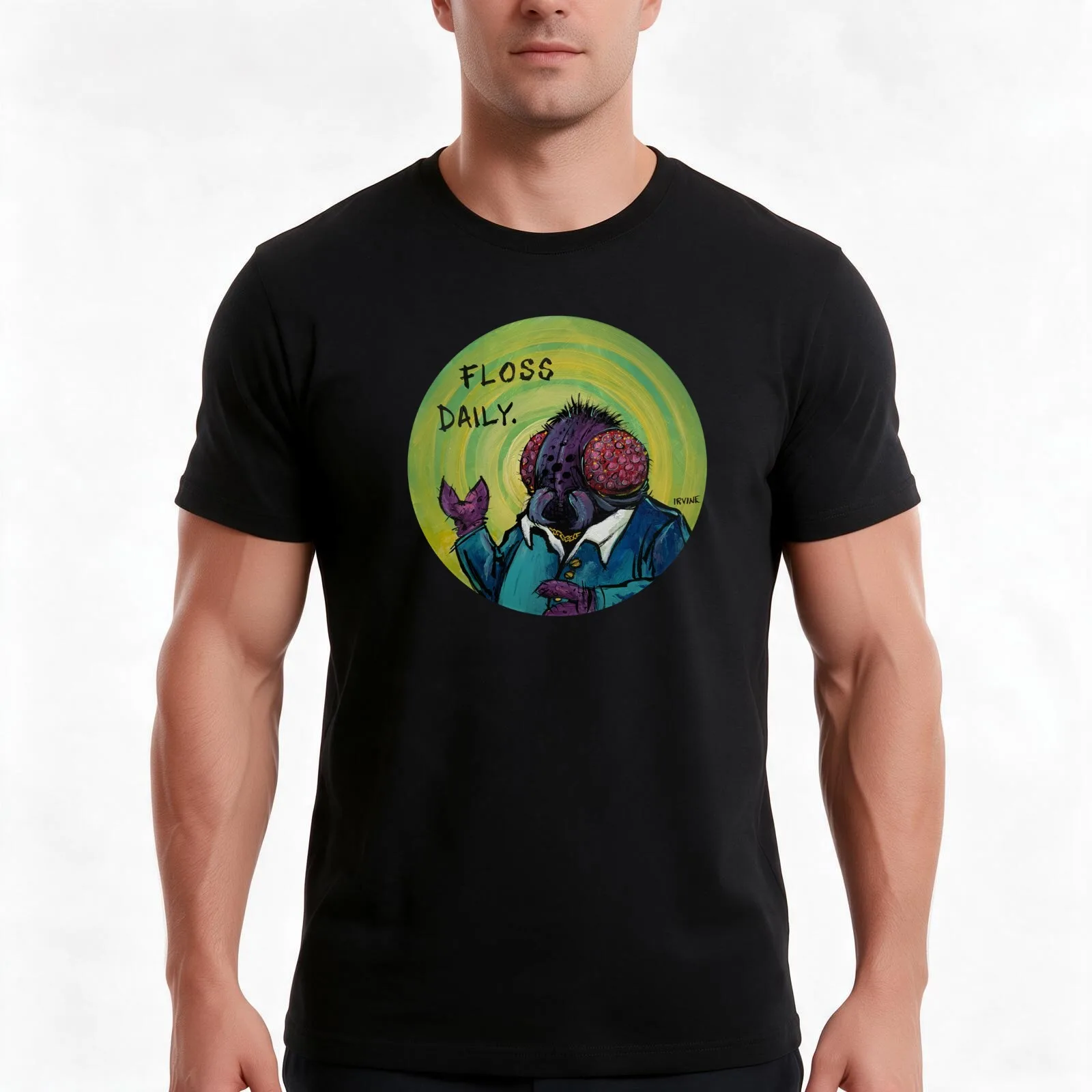 Floss Daily T-Shirt Summer Casual Cotton Tee Oversized Streetwear Tops Vintage Graphic Print Loose Fit Short Sleeve