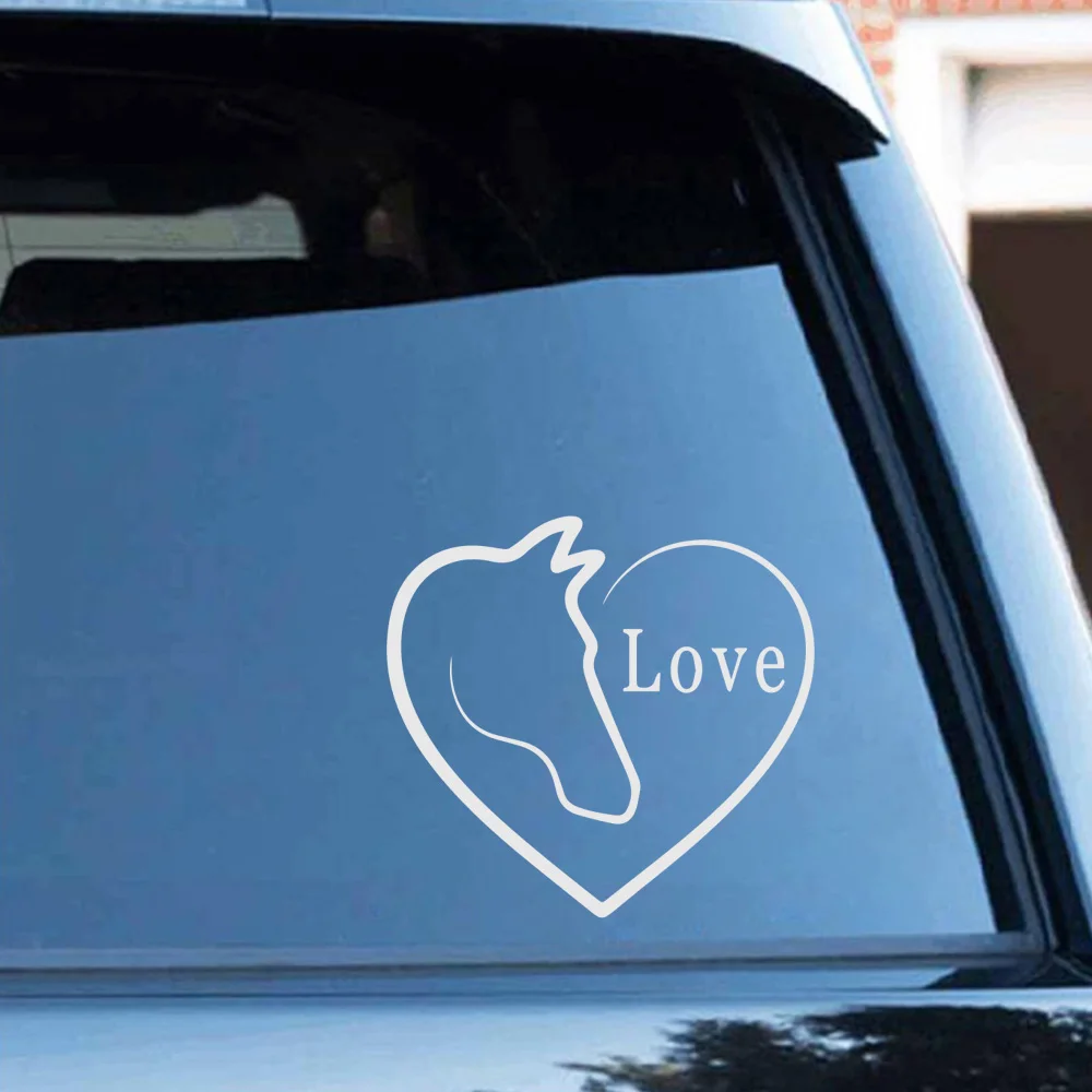 Funny Car Stickers Horse Car Sticker and Decals Car-styling Animals Car Door Window Car Accessories Decoration Funny Wrap Vinyl