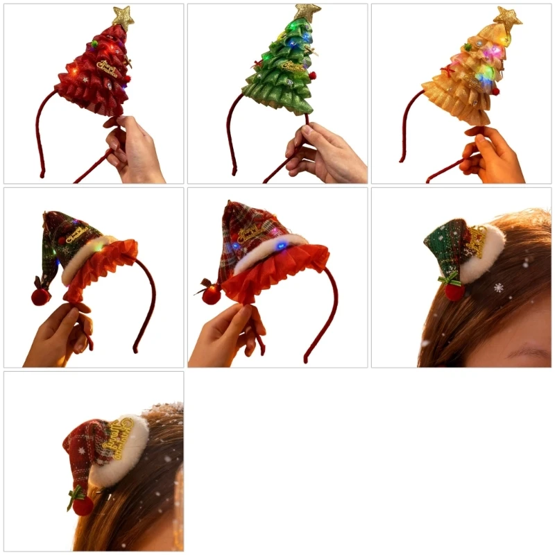 

Glowing Christmas Hairband LED Light Effect For Women Girls Kids Party Hair Clip 15UB