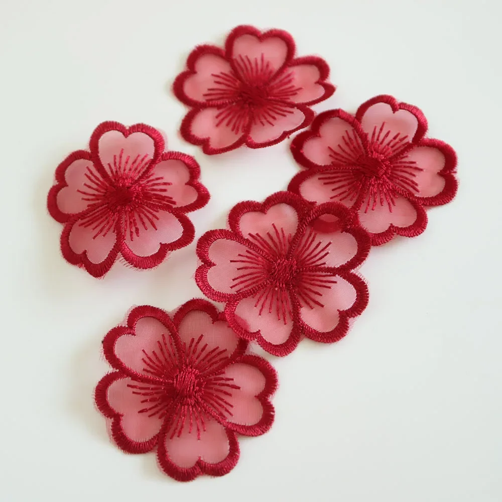 5pc embroidery flower patches for clothing DIY flower embroidered parches appliques for wedding dresses decoration parch ropa