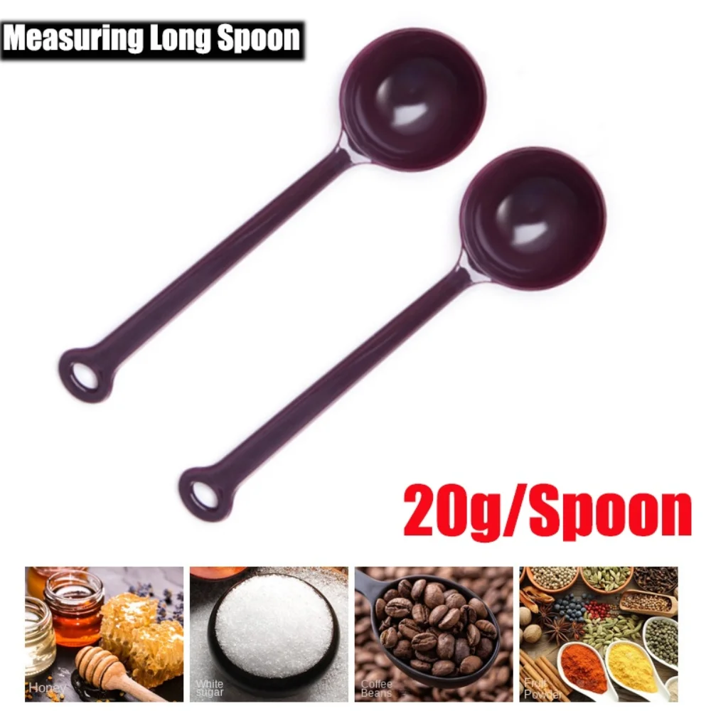 2pcs Durable 20g 19cm Measuring Long Spoon Long Handle Coffee Spoon Plastic Spoon Fruit Powder Spoon