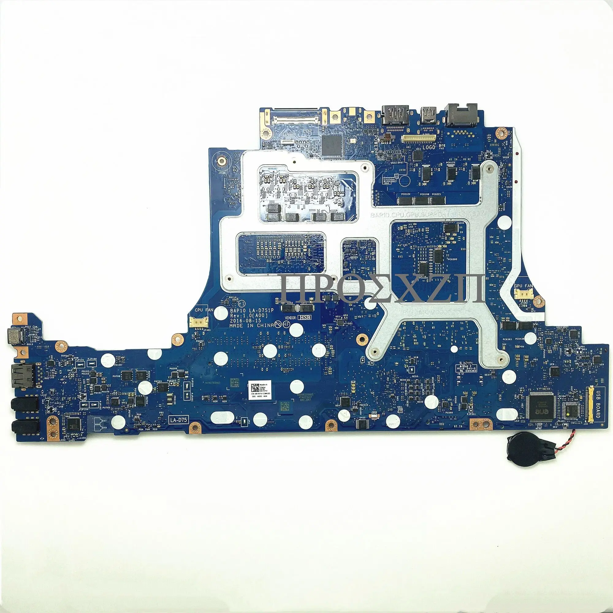 CN-087H1V 087H1V 87H1V For DELL 17 R4 Laptop Motherboard W/ SR32Q I7-7700HQ CPU N17P-G1-B-KC-A1 GTX1050TI LA-D751P 100%Tested OK