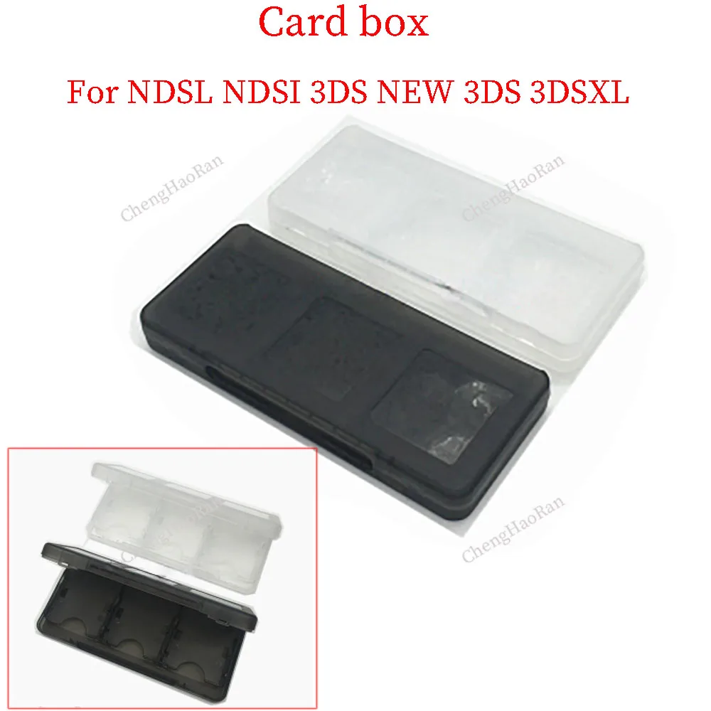 

ChengHaoRan 1PC For Plastic NDSL NDSI 3DS NEW 3DS 3DSXL 6-in-1 Card Box Card Storage Box Transparent Black External Box