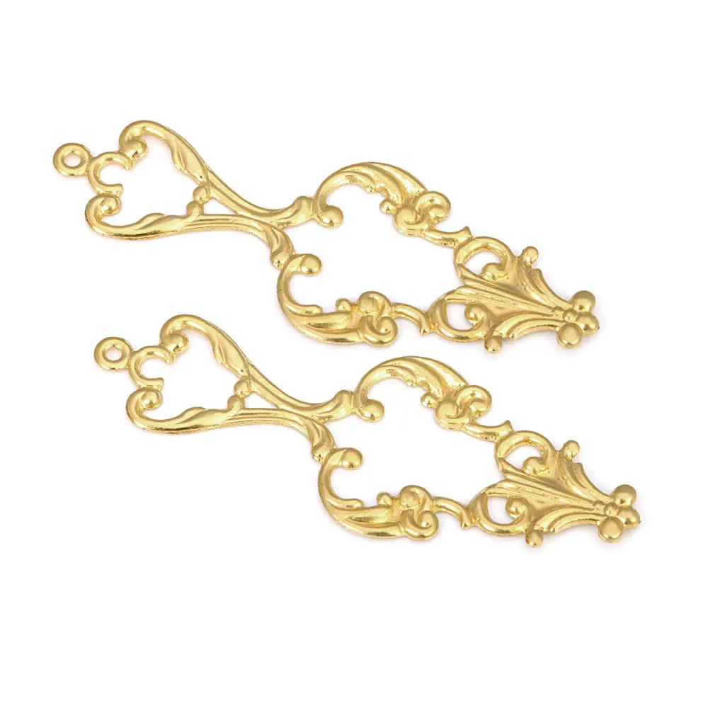 Brass Decorative Slice Spacers Flowers Shape Connector Charms Diy Jewelry Making Supplies Earrings Accessories for Women