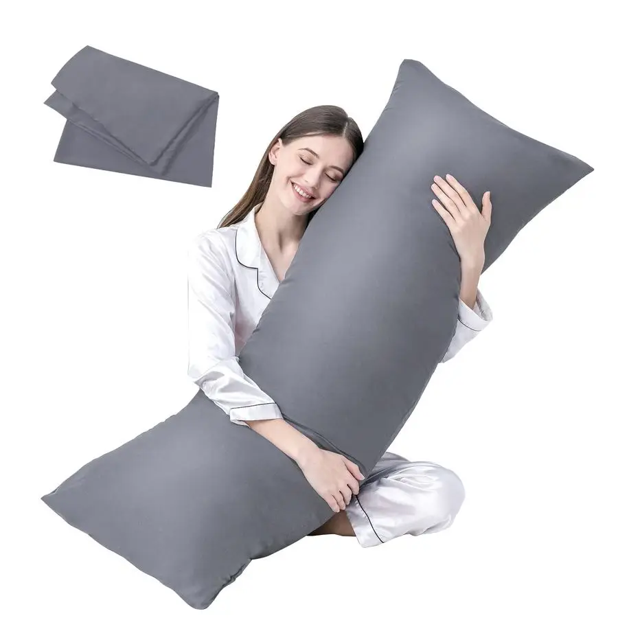 

Luxury Full Body Pillow Insert with Fiber Cover Ultra Soft Body Pillow for Sleeping Breathable Long Bed Pillow Insert, 20x54Grey