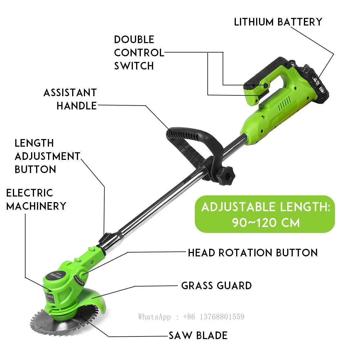 Electric Lawn Mower Agricultural Household Cordless Weeder 24V Lithium Battery Garden Pruning Tool Grass Trimmer Brush Cutter