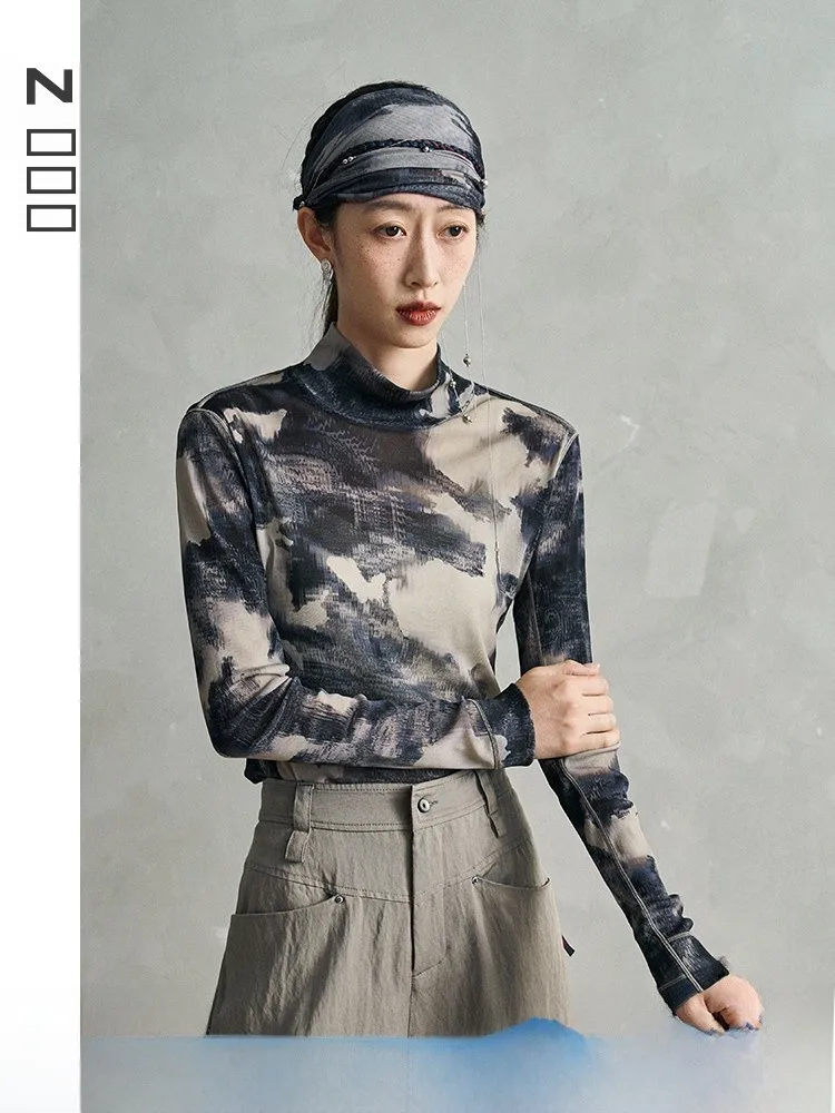 

Ladies Long Sve T-irt Spring New Sle 2026 Casual Comfortable Soft Nylon Fabric Printed Base Layer Lazy Faion Top