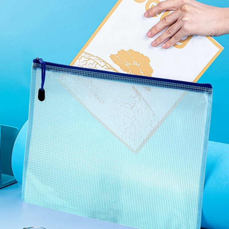 Сумка для документов, 16 шт., сетчатая сумка на молнии, сумка для документов, водонепроницаемые папки на молнии, размер А4, для школы