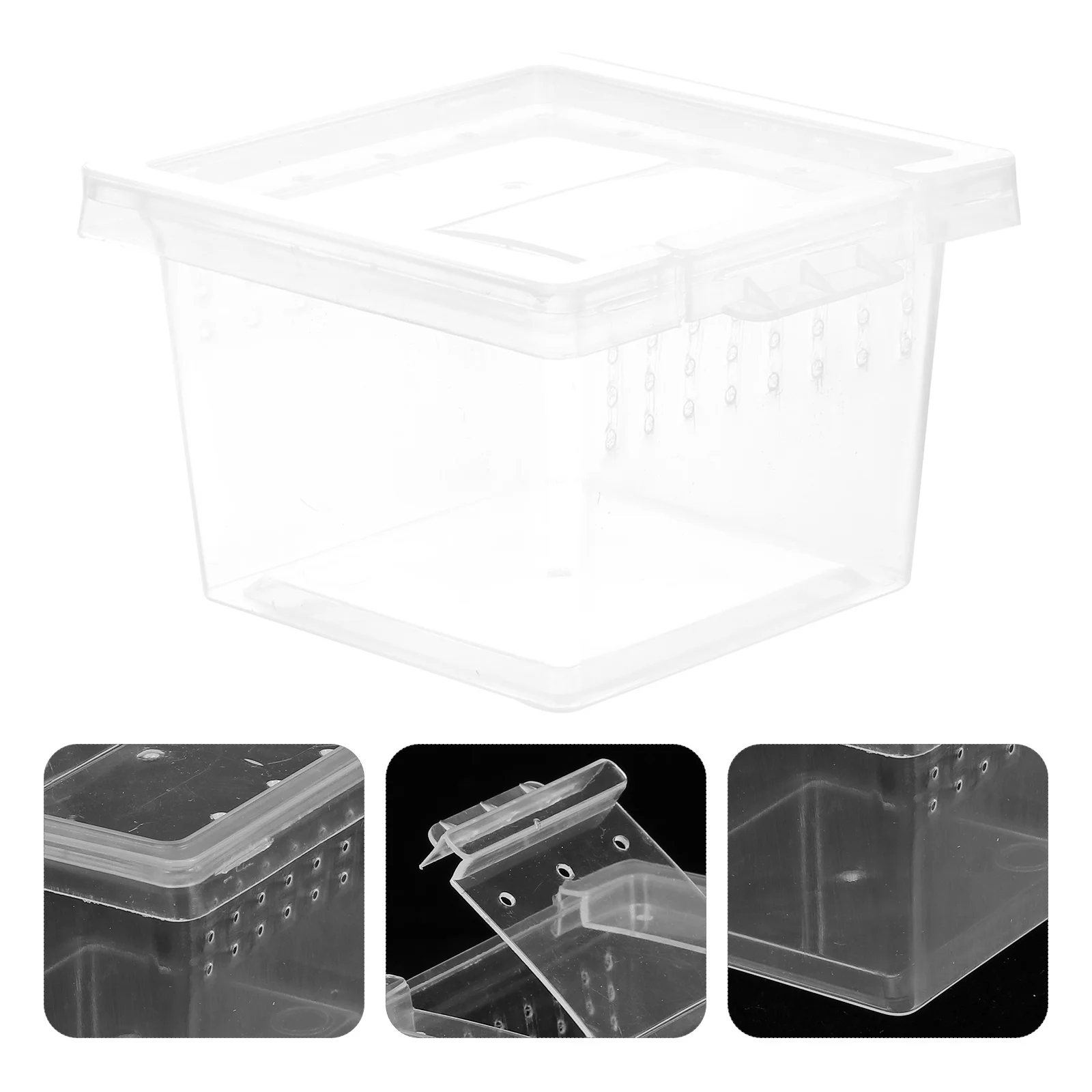 

Transparent Reptile Breeding Size Plastic Feeding Container Portable Clear Habitat for Snakes Spiders