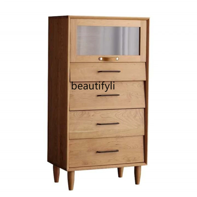 

Nordic Modern Creative Solid Wood Chest of Drawers Bedroom Storage Simple Storage Chest of Drawers drawer furniture