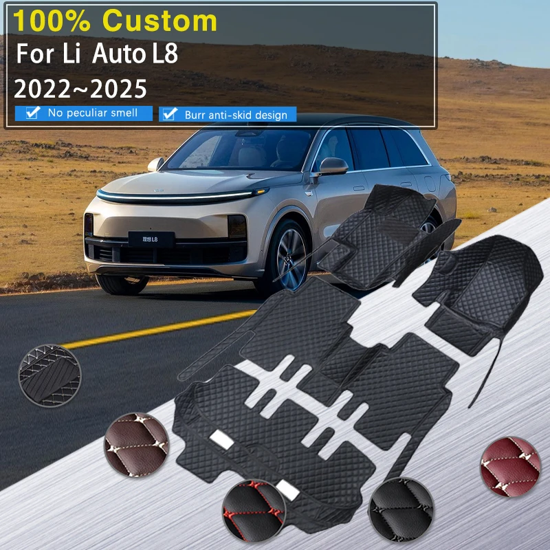 

Luxury Car Floor Mats For Li Auto Lixiang L8 6seat 2022 2023 2024 2025 Waterproof Pad Cover Floors Foot Carpets Auto Accessories