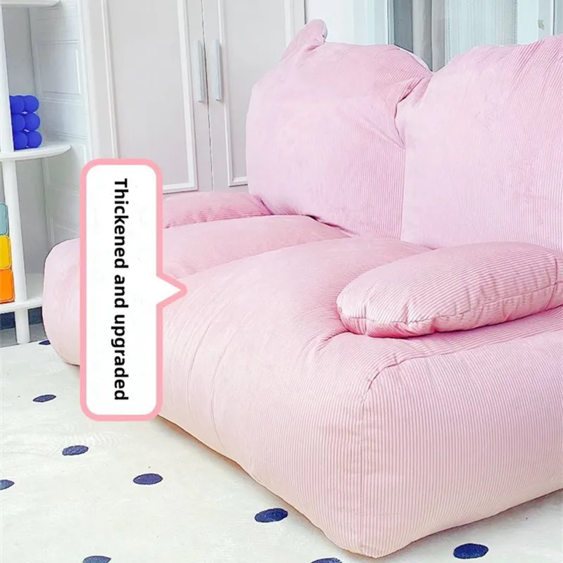 INS Giant Bean Bag Sofa Chair Cotton Linen Couch Recliner Floor Seat Bedroom Tatami Balcony Comfy Small Lazy Sofa Leisure Chair