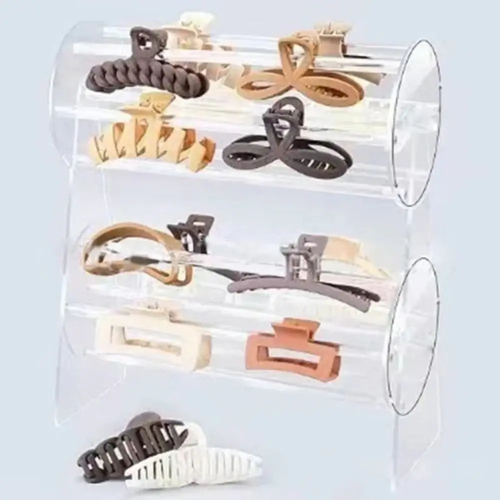 Clear Acrylic Headband Holder 1/2 Layers Multi-functional Hair Hoop Holder Shelf Easy Installation 360 Rotation