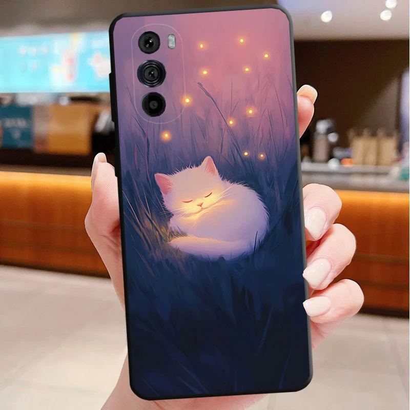 

Lovely Cat Funda Phone Case For Motorola Edge 50 40 Pro 60 50 40 30 Ultra Neo Fusion Moto G Play G Stylus G Power G