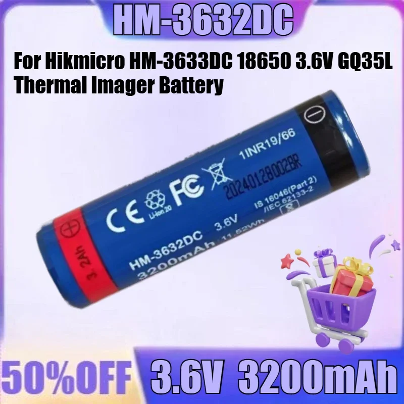 SWZY New HM-3633DC 3.6V 3200mAh High quality Battery for Hikmicro HM-3633DC 18650 3.6V GQ35L Thermal Imager Battery