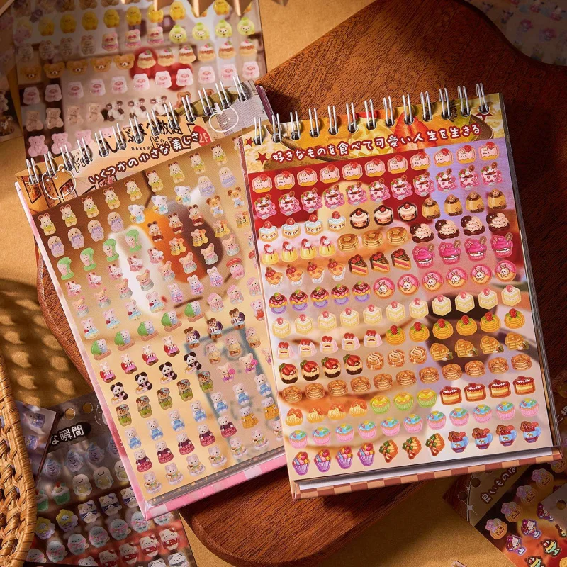 ملصقات ملصقات صغيرة كرتونية لطيفة مكونة من 18 ورقة، مطبوعات شخصية رائعة لوضع علامات على حساب اليد، ومؤشر دفتر الملاحظات وعلامة الهدايا ديكورا #1