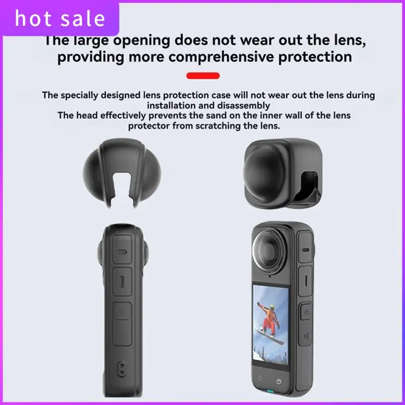 غطاء عدسة من السيليكون الناعم، حماية للشاشة لهاتف Insta360 X4 X5، غطاء كاميرا مقاوم للغبار