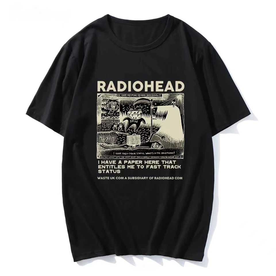 

Men Vintage Classic Tees North America Tour Rock Boy Camisetas Hombre Hip Hop Unisex 100%Cotton Tops 80178 Radiohead T Shirt