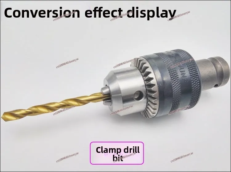 

Electric wrench to electric drill, sleeve conversion head, drill bit transfer