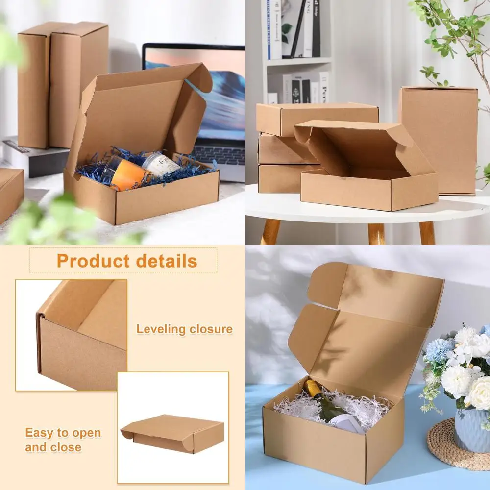 

100 шт. картонных почтовых коробок, 6x4x3 дюйма, коричневые гофрированные почтовые пакеты для упаковки товаров малого бизнеса