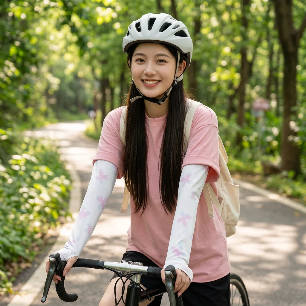 Ice Silk Arm Sleeves for Driving Women UPF50+ UV Protection Cooling Sun Guard Gradient Butterfly Breathable Summer Gear