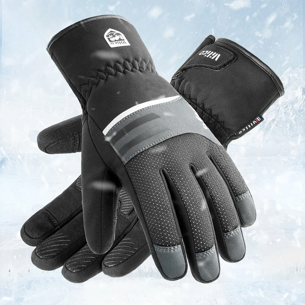 

Black Winter Warm Full Waterproof Fingers Cycling Outdoor Sports Running Motorcycle Snowboard Touch Screen Fleece Skiing Gloves