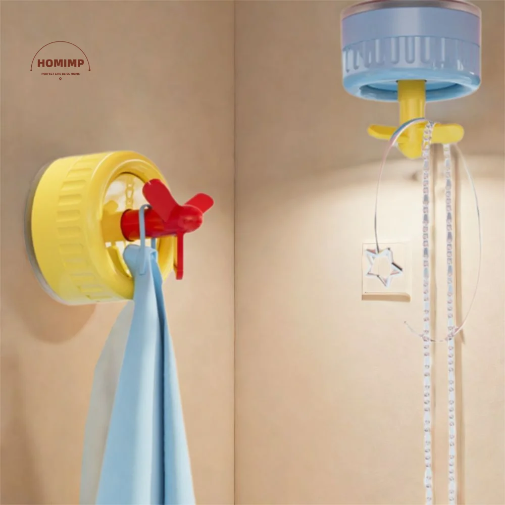

Multi-purpose Dopamine Suction Cup Hook Vacuum Plastic Swivel Towel Racks Wall Mounted Self-Adhesive Wall Hooks Kitchen Storage