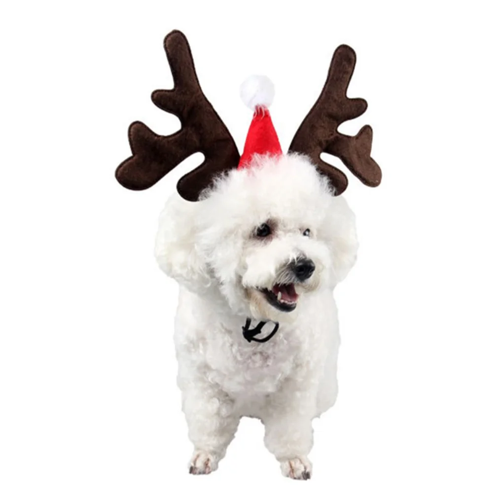 Puppy Xmas Headwear Pet Deer Headband Dog Antlers Hat Hoop Christmas Spring Autumn