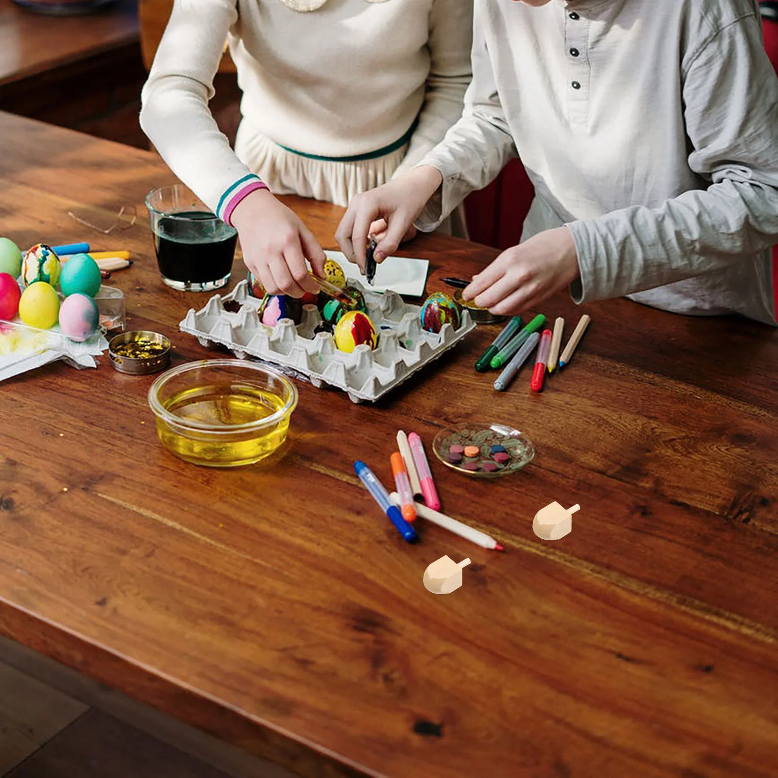 10-teiliger Kreisel aus Holz, Menschen, Dreidels für Chanukka, Basteln, Lebkuchen, großes und kleines Spielzeug, Mann